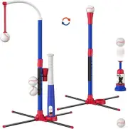 3-in-1 Baseball Set for Kids 3-5 - Tee, Launcher & 6 Balls, Blue