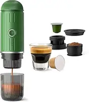 BENFUCHEN 19 Bar Portable Electric Espresso Machine Self-Heating Coffee Maker Compatible with Nes Original Ground Coffee Powder and Capsules (Green)