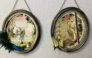 Set Of 2 Dark Moody Vintage Wall Decor Seamstress & Tailor Mixed Media Handmade