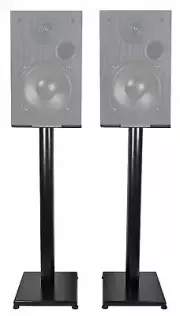 Black 29" Steel Bookshelf Speaker Stands For MTX MONITOR5I Bookshelf Speakers
