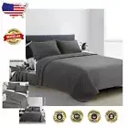 Multi-Purpose 128x120 King Quilt Set for Year-Round Use - Grey Geometry Design