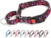Valentine's Day Martingale Dog Collar for Small Medium Large Dogs,Adjustable Safety Lockable Buckle Dog Collar with Heart,Walking Training Boy and Girl Dogs（Valentine's Day-M