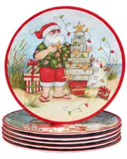 Certified International Santa's Wish Melamine Dinner Plates (Set of 6)