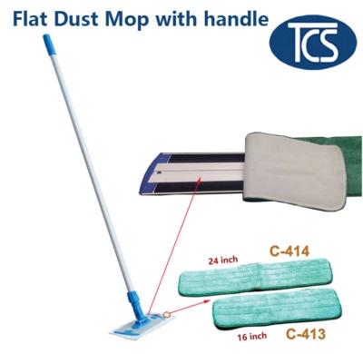 New Flat Dust Mop Floor Cleaner with Aluminium Base Microfiber Pads and Handle