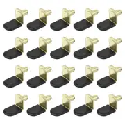 Shelf Support Pegs, 100pcs 6mm L-Shaped Shelf Pin with Rubber Sleeve, Gold Tone