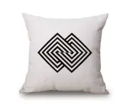 Black & White Cotton & Linen Pillow Cover Pillow Case Cushion Cover 97375