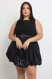 Black Bubble Mini Dress