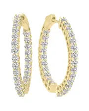 14K 10.00 ct. tw. Lab Grown Diamond Hoops