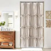 Camel Ruffle Stall Shower Curtain, Vintage 36"W x 72"L (Pack of 1) Camel-w