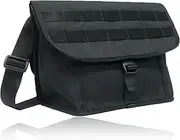 Wild Things WT-380-3407 Men's Shoulder Bag, Cordura, Solid, Black, Compact, Carabiner Included