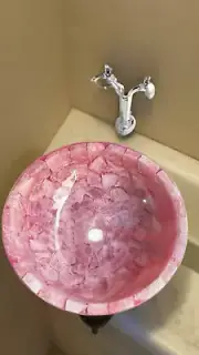 Agate Sink | Natural Stone Sink | Luxury Agate Vessel Basin in Rose Quartz Stone