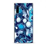 Skins Decal Wrap for Samsung Note 10 Plus Mixed Blue Bubbles Glass