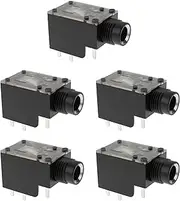 ECSiNG 5 Pieces 6.3 mm 9-Pin Stereo Amplifier Jack Audio Dual Channel Socket for Headphones Microphone Speaker