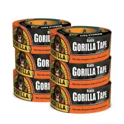 Gorilla Black Duct Tape 1.88" x 12 yd – 6-Pack – Heavy-Duty Waterproof