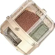 Easy To Use Sealed Grains Dispenser Versatile Kitchen Dry Food Storage Container With 6 Compartments And Rotating Base