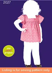 SEWING PATTERN Girls Clothes Clothing - Easy Shirt Top Simple Learn to Sew 2027