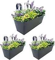 wiroouia Deck Railing Planter - 3X Metal Plant Holder With Hooks Porch Decor | Wall Patio Indoor Gardening Holder For Home Garden Decor