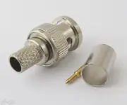 100 Sets Nickel Plated BNC Male Plug Crimp RF Connector for Coaxial Cable RG56