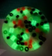 Glow in the Dark Beads Picky Pad over 200 beads 4x4 .5” deep pad hours Fun