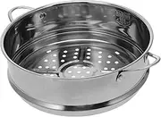 Operitacx Induction Pot Stainless Steel Basket with Double Handle Bun Grid Steaming Colander Kitchen Cookware for Home Restaurant 22cm Pasta Pot