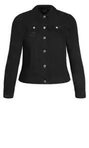 NWT City Chic Black Denim Jacket Size M Size 18-20