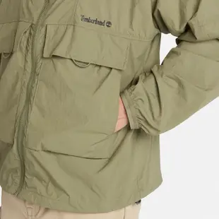 Timberland 男款灰綠色抗UV防風連帽外套|A41VF590