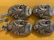 Lot Of 4 Fishing Conchos With Screws 1 1/2” Wide