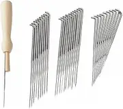 AIMALL 60PCS Felting Needle Set: 79/80/85mm Durable Iron Needles with Wooden Handle, DIY Wool Pin Felt Tools Kit for Embroidery and Craft Beginners