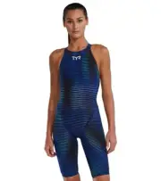 TYR Women's Avictor 2.0 Luminis Closed Back Tech Suit Swimsuit Blue Size 32 $500