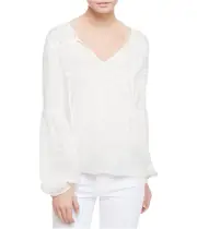 Sanctuary Clothing Womens Peasant Knit Blouse, White, Juniors, Small
