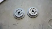 LEGO Medium Stone Gray Train Wheel with Axle Hole and Friction Band (55423 / 579