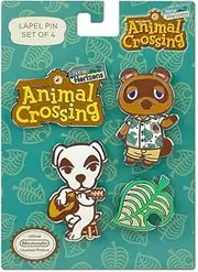 Controller Gear Authentic and Officially Licensed Animal Crossing: New Horizons - Nintendo Lapel Pin Set - 4 Piece - Not Machine Specific