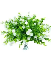 8 Bundles Artificial White Flower Daffodil Resistant To Plastic Fading UV
