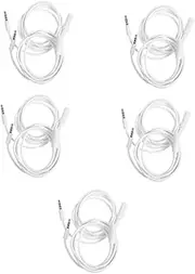 jojofuny 5sets Audio Extension Cable Wire Connectors Speaker Connectors Earbuds Earphones for Audio Cable Accessory Earphone Audio Cord Audio Connect Wire Headphone Cable Cords White 2pcs*5