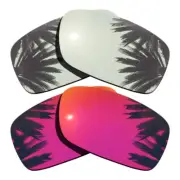Silver Mirrored&Midnight Sun Replacement Lenses for-Oakley Crankcase Polarized