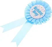 HOMOBABE Birthday Party Badge Tinplate Celebration Ribbon Pin Happy Birthday Rosette Button Brooch for Events Parties and Celebrations