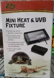 Zilla Mini Heat UVB Reptile Fixture Pet Warmth Light Warm Turtle Lizard Snake
