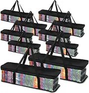Woanger 10 Pieces CD Storage Bags Transparent PVC DVD Storage Cases Water Resistant CD DVD Holder with Handles and Zipper Clear Media DVD Organizer for Albums Video Games