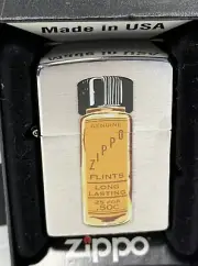 2001 ZIPPO 1940'S FLINTS BOTTLE DESIGN LIGHTER UNFIRED IN BOX X248
