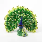 Kingspoint Designs Fancy Peacock Trinket Box with Matching Necklace