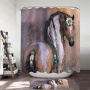 Daughter of the Wind Native American Girl Horse Shower Curtain