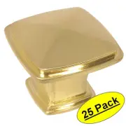 *25 Pack* Cosmas Cabinet Hardware Brushed Brass Square Cabinet Knob #4391BB