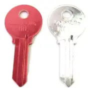 2-pc IN1 RED SILVER INI Anodized Aluminum Key Blanks Cole Color-Lite NOS U.S.A.