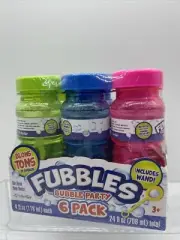 Bubble Party Fubbles Wand 6 Bottles 4oz Refill Kids Toys Blow