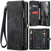 For Samsung Galaxy S24 FE Case CASEME 008 Series Detachable Leather Zipper Wallet Phone Cover