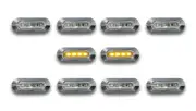 10 LED AMBER SIDE MARKER OUTLINE LIGHTS REMOVABLE BEZEL TRUCK VAN CAMPER CAR SUV