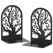 1 Pair Black Metal Book Ends for Shelves Library Decorative Tree Book Ends