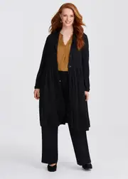 [TS] Taking Shape Bamboo Ponte Satin Jacket Size 16 in Black - Plus Size Women's Coats & Jackets Black