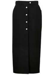 Courrèges Twill Midi Skirt - Black - 10 10