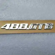 Ferrari 488 GTB Silver Rear Badge Emblem 1 Piece Brand New